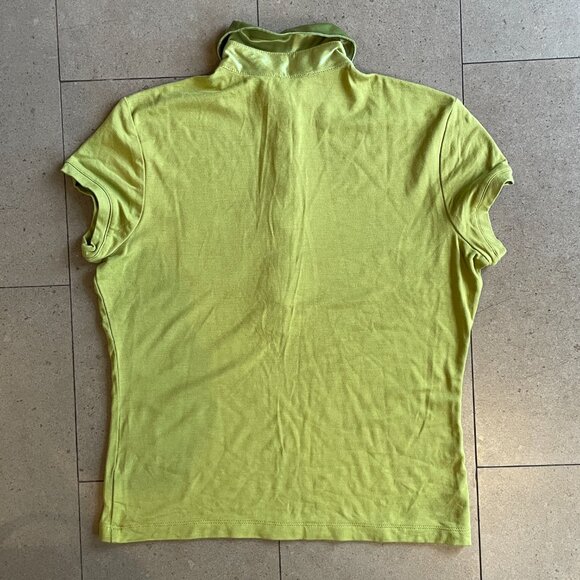 Hillard & Hanson Stunning Lime Green T shirt with Satin trim-Small - Picture 3 of 10